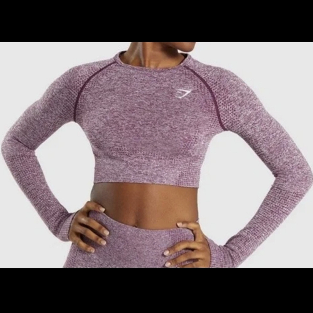 Gymshark Purple Long Sleeve Crop Top